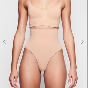 SKIMS Mid Rise, Thong Back, Double Waistband, Silicone Band At Back Waist